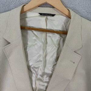 Jack Victor Classic Blazer Sport Coat Beige Striped Mens 60R‎ Linen Blend Summer